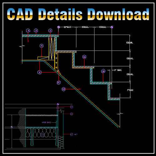 Stair Design Ideas,cuts and ladder detail,Section Stairs,Building Details,CAD drawings downloadable in dwg files