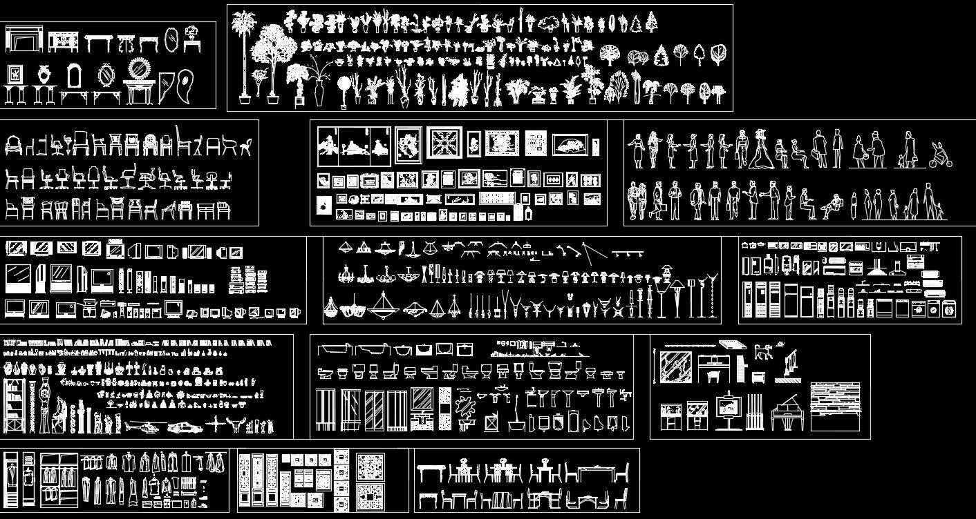 Interior design blocks Bundle-Download CAD blocks & drawings