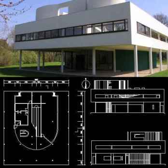 VILLA SAVOYE Cad Drawings- LE CORBUSIER