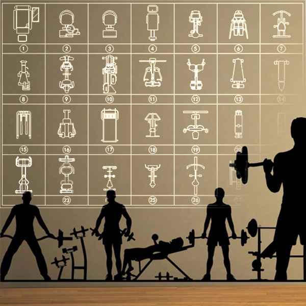 Fitness equipment cad blocks