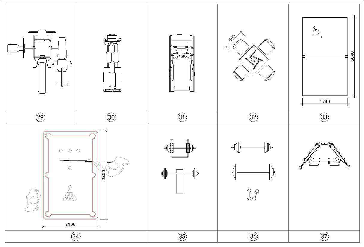 Fitness equipment cad blocks - Image 2