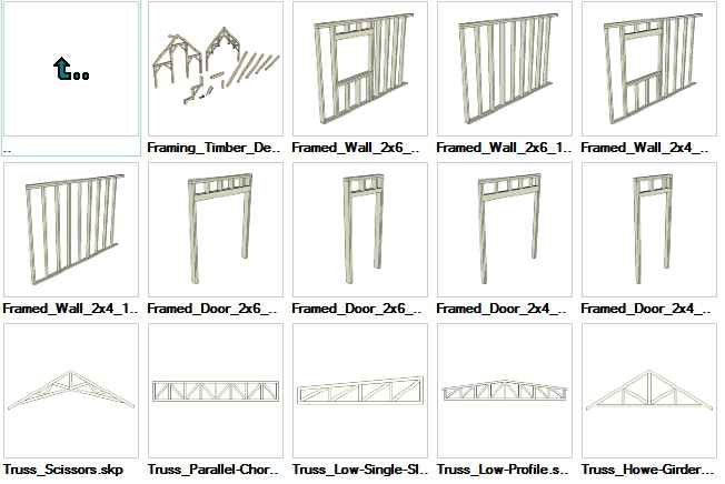 Sketchup Wood Framing 3d Models Free Cad World Drawings - How To Layout A Wood Frame Wall In Revit
