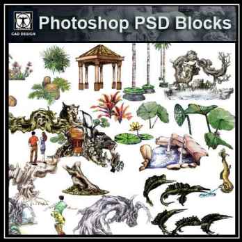 Hand-painted PSD Landscape Blocks 3