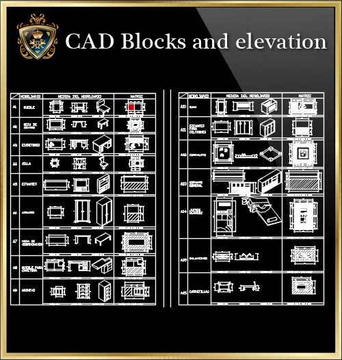 CAD Blocks and elevation(All in one!!)