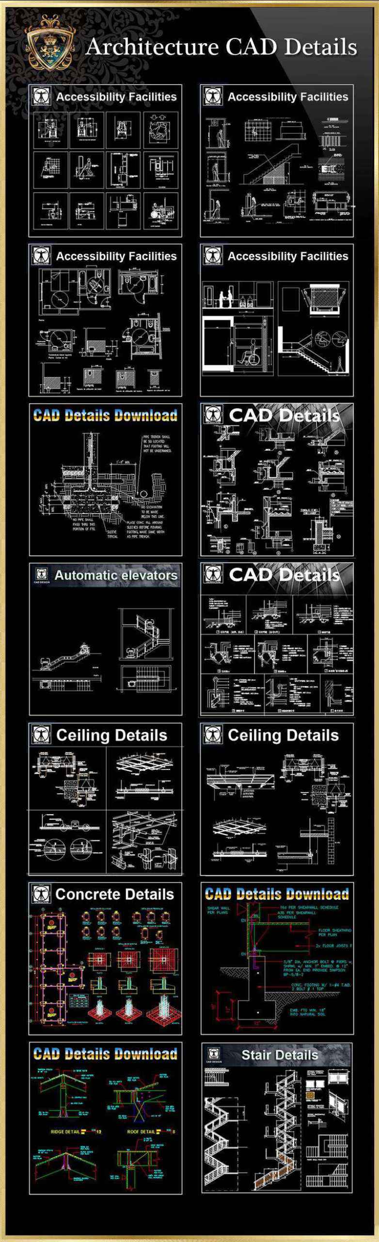 【All 40 Architecture CAD Details Collections】 (Total 40 Best Collections) - Image 14