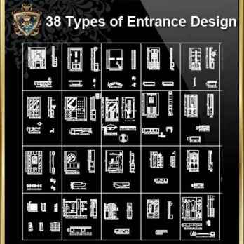 38 Types of Entrance Design CAD Drawings