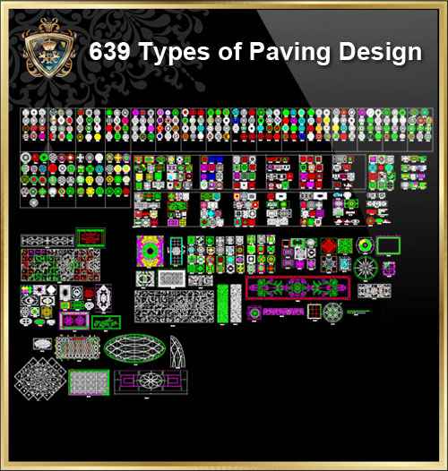 639 Types of Paving Design CAD Blocks