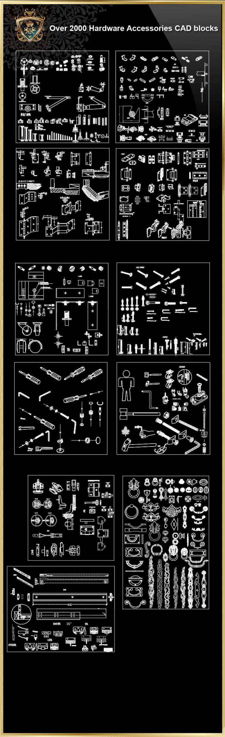 Over 2000 Hardware Accessories CAD blocks - Image 2