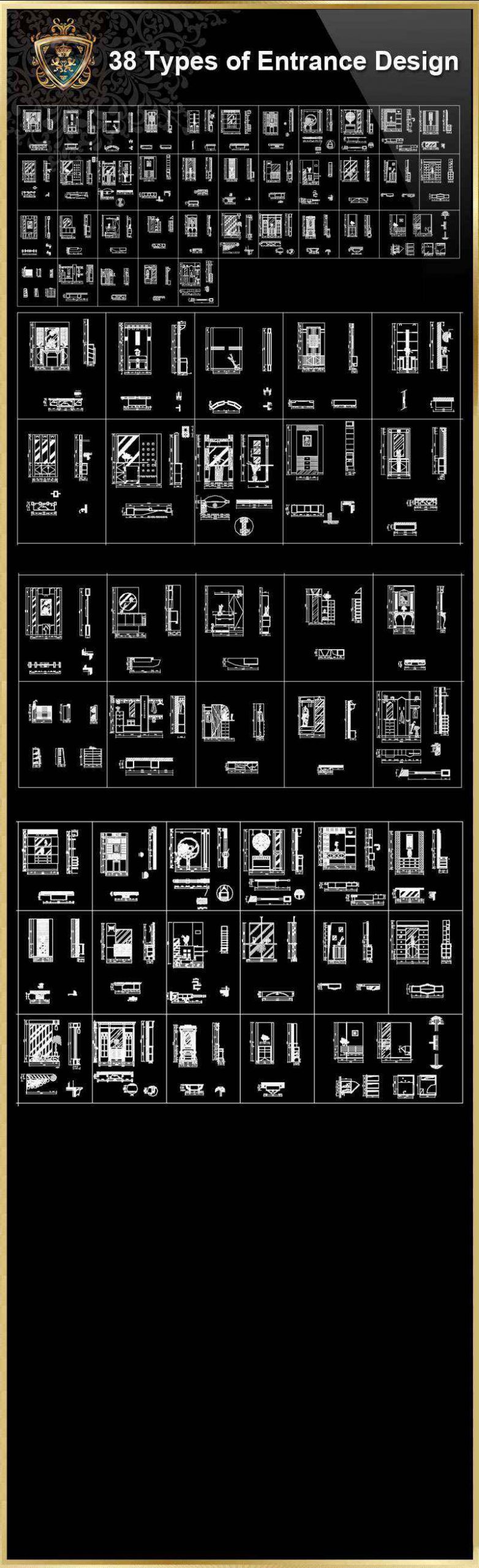 38 Types of Entrance Design CAD Drawings - Image 2
