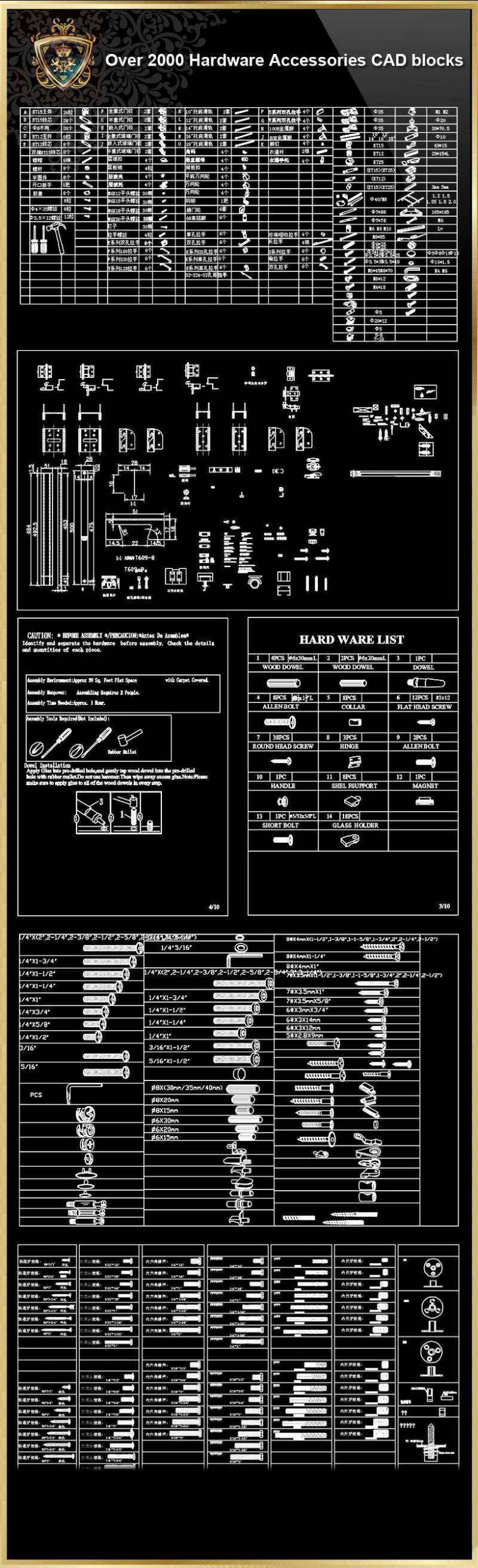 Over 2000 Hardware Accessories CAD blocks - Image 22