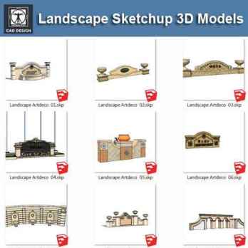 ArtDeco Landscape-Sketchup 3D Models(Best Recommanded!!)