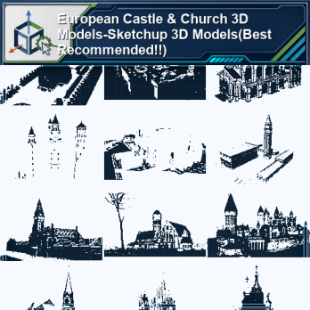 European Castle & Church 3D Models-Sketchup 3D Models(Best Recommended!!) product thumbnail