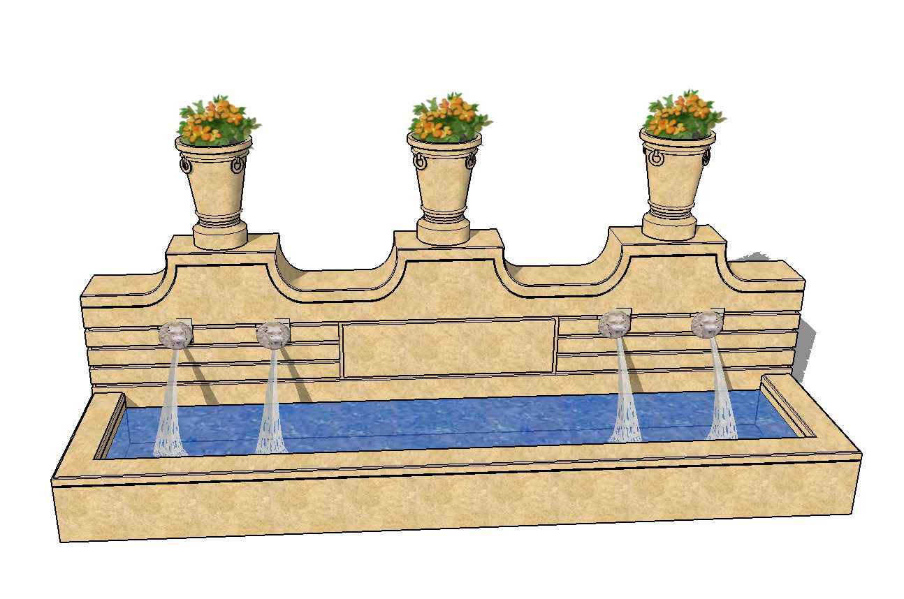 European Fountain & Waterfall Landscape-Sketchup 3D Models(Best Recommanded!!) - Image 14