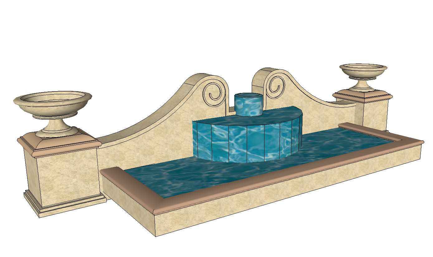 European Fountain & Waterfall Landscape-Sketchup 3D Models(Best Recommanded!!) - Image 13