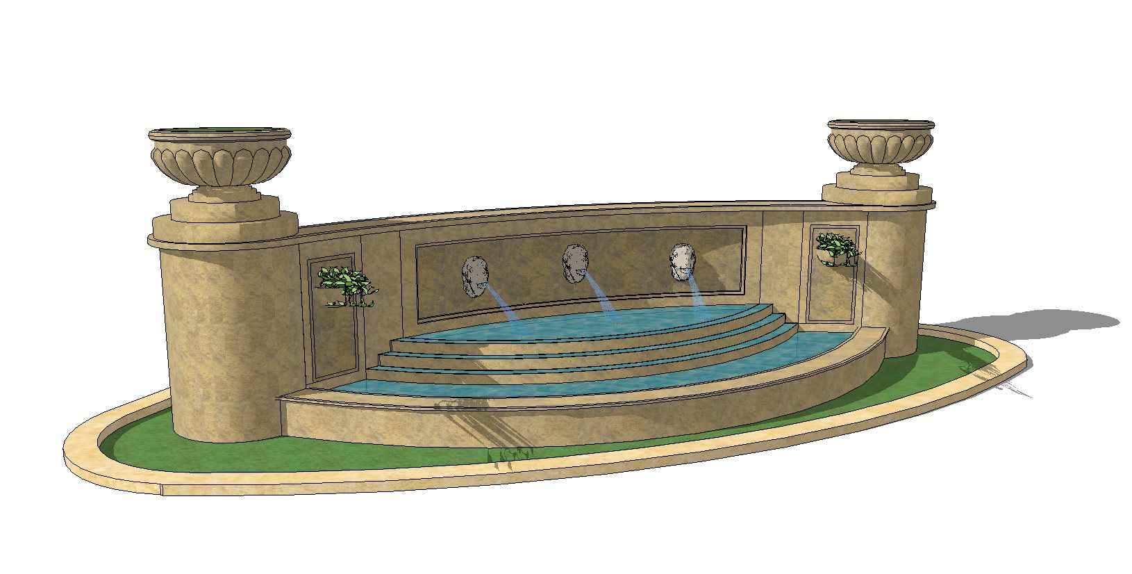 European Fountain & Waterfall Landscape-Sketchup 3D Models(Best Recommanded!!) - Image 11
