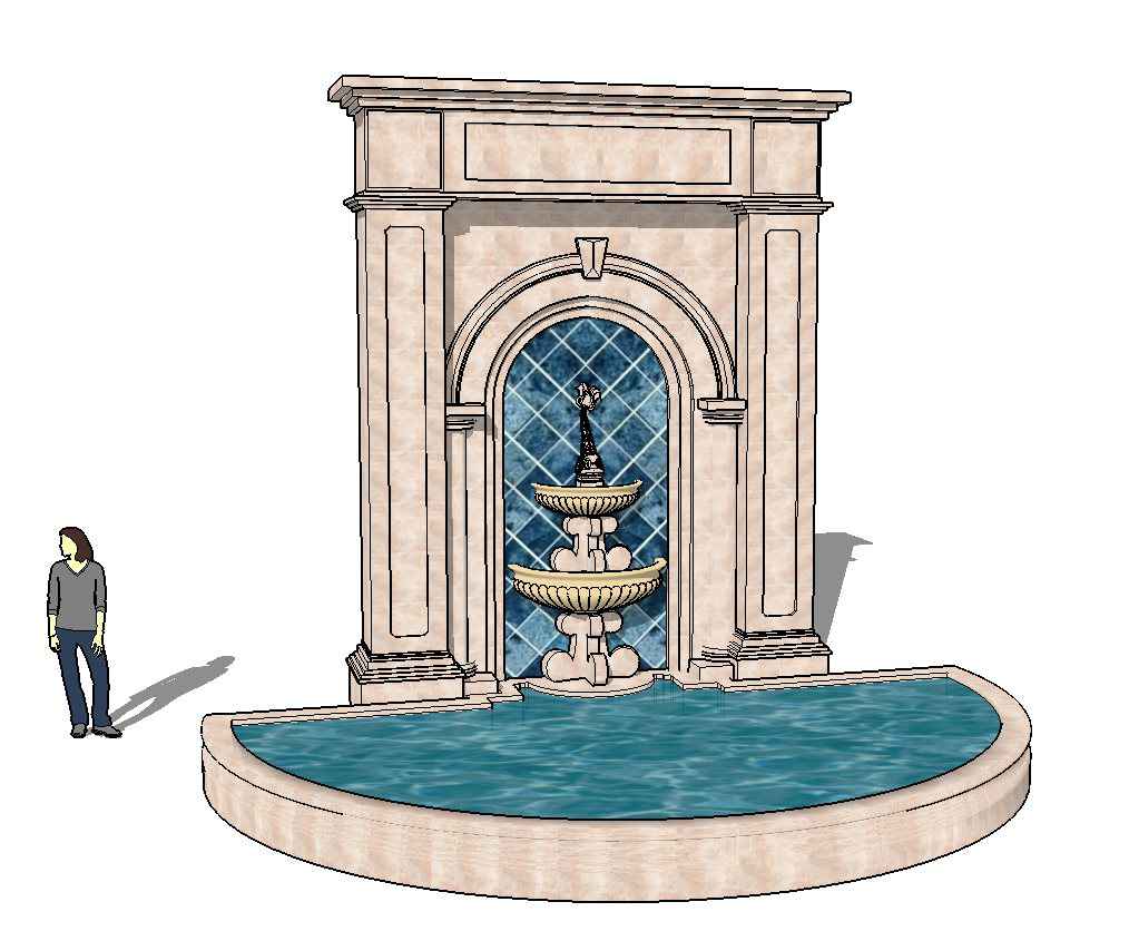 European Fountain & Waterfall Landscape-Sketchup 3D Models(Best Recommanded!!) - Image 9