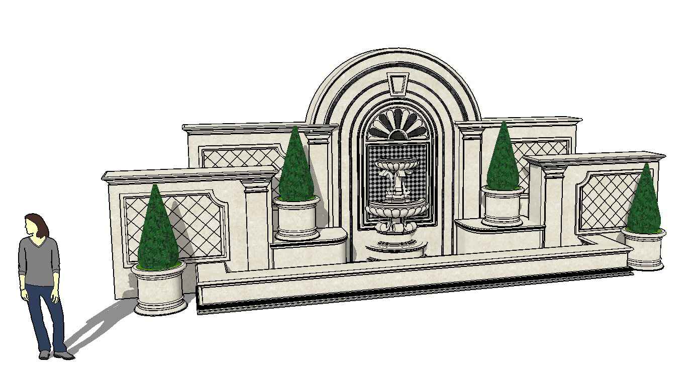 European Fountain & Waterfall Landscape-Sketchup 3D Models(Best Recommanded!!) - Image 8