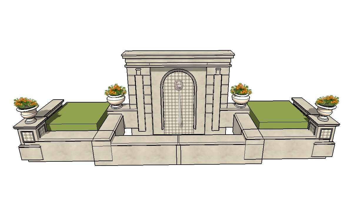 European Fountain & Waterfall Landscape-Sketchup 3D Models(Best Recommanded!!) - Image 6