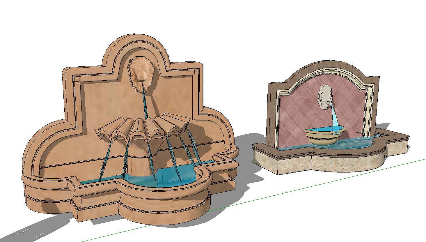 European Fountain & Waterfall Landscape-Sketchup 3D Models(Best Recommanded!!) - Image 5