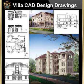 ★【Villa CAD Design,Details Project V.6-Italian Florentine Style】Chateau,Manor,Mansion,Villa@Autocad Blocks,Drawings,CAD Details,Elevation