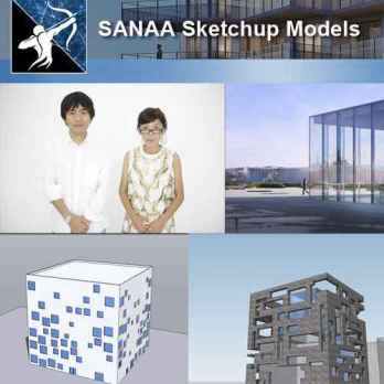 Download 3 Projects of SANAA-Kazuyo Sejima+Ryue Nishizawa Architecture Sketchup 3D Models(*.skp file format)