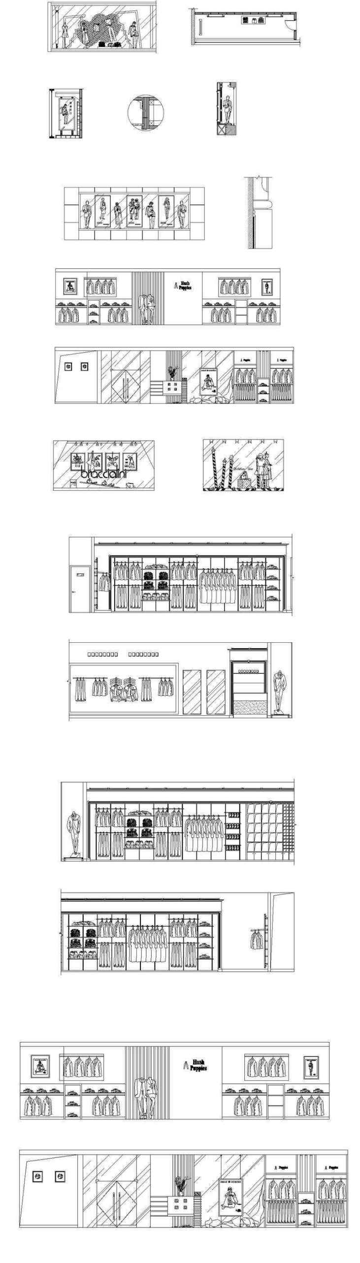★【Shopping Centers,Store CAD Design Elevation,Details Elevation Bundle】V.2@Shopping centers, department stores, boutiques, clothing stores, women's wear, men's wear, store design-Autocad Blocks,Drawings,CAD Details,Elevation - Image 2