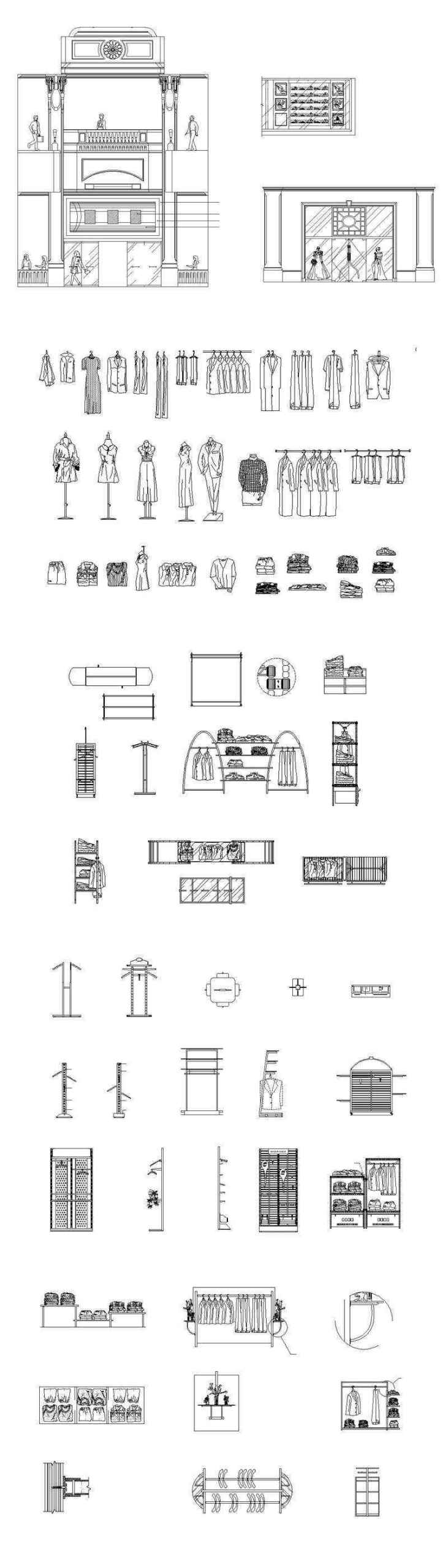 ★【Shopping Centers,Store CAD Design Elevation,Details Elevation Bundle】V.4@Shopping centers, department stores, boutiques, clothing stores, women's wear, men's wear, store design-Autocad Blocks,Drawings,CAD Details,Elevation - Image 2