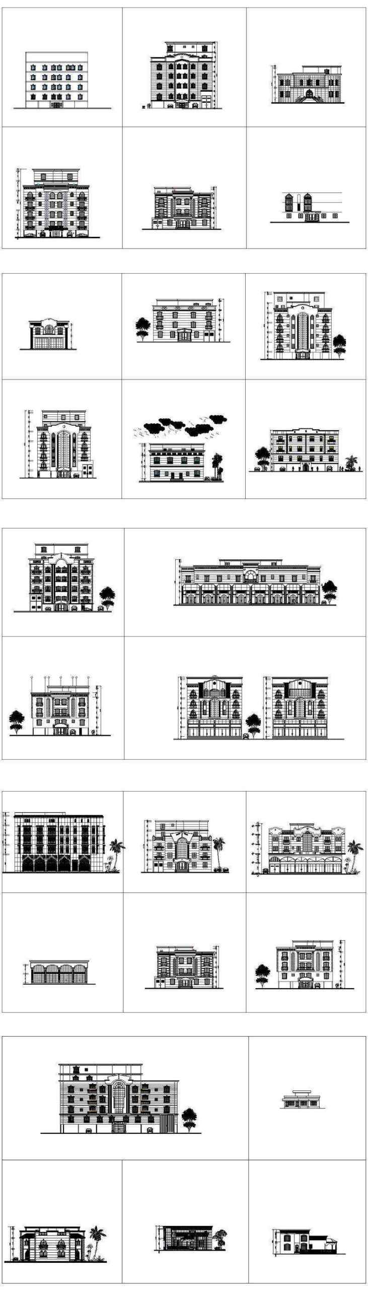 ★【Over 170+ Architecture Elevation,Building elevation CAD Design,Details,Elevation Collection】Facade design, building facade, home facade, building facade@Autocad Blocks,Drawings,CAD Details,Elevation - Image 7