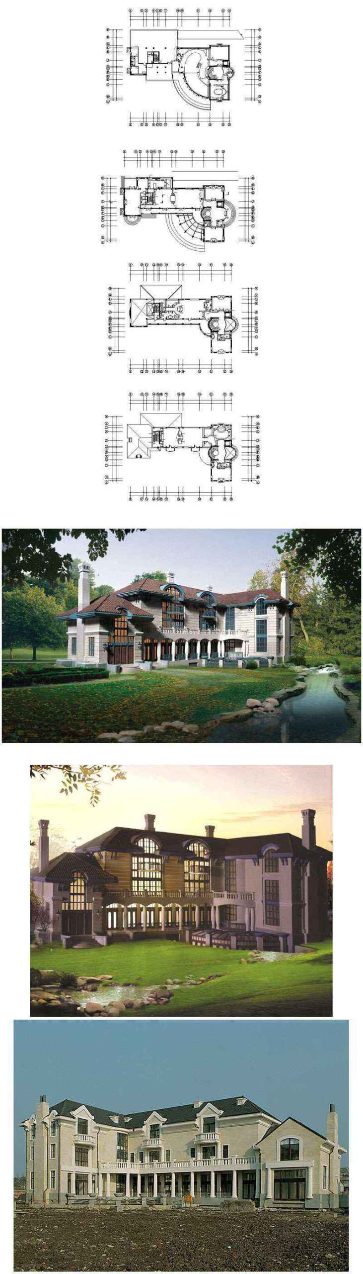 ★【Villa CAD Design,Details Project V.3-Italian Tuscany Style】Chateau,Manor,Mansion,Villa@Autocad Blocks,Drawings,CAD Details,Elevation - Image 4