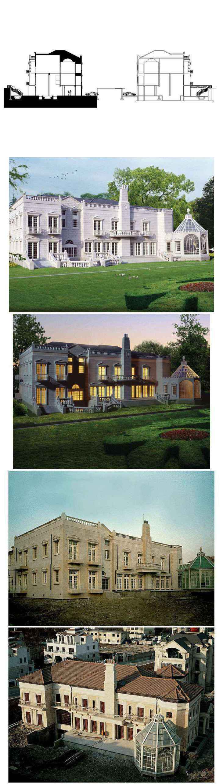 ★【Villa CAD Design,Details Project V.7-British George Style】Chateau,Manor,Mansion,Villa@Autocad Blocks,Drawings,CAD Details,Elevation - Image 4