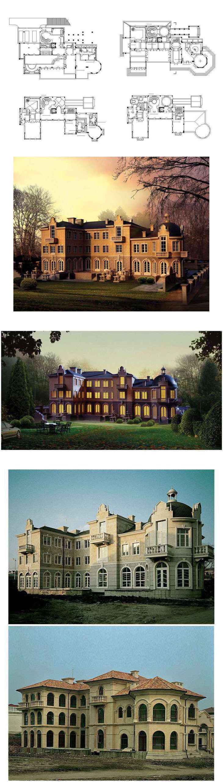 ★【Villa CAD Design,Details Project V.8-French Fontainebleau Style】Chateau,Manor,Mansion,Villa@Autocad Blocks,Drawings,CAD Details,Elevation - Image 4