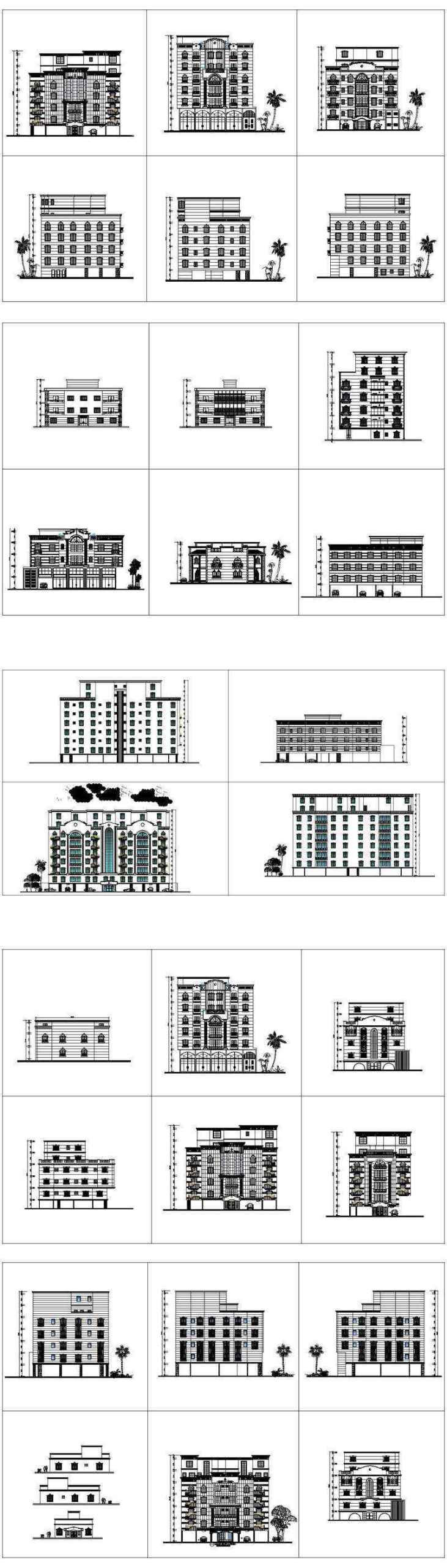 ★【Over 170+ Architecture Elevation,Building elevation CAD Design,Details,Elevation Collection】Facade design, building facade, home facade, building facade@Autocad Blocks,Drawings,CAD Details,Elevation - Image 5