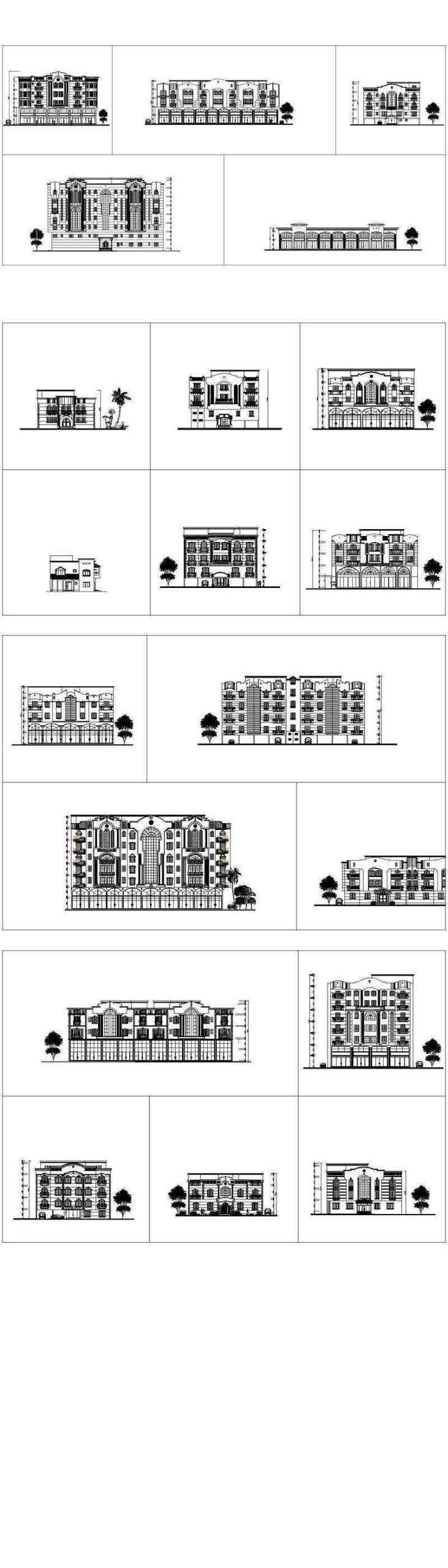 ★【Over 170+ Architecture Elevation,Building elevation CAD Design,Details,Elevation Collection】Facade design, building facade, home facade, building facade@Autocad Blocks,Drawings,CAD Details,Elevation - Image 3