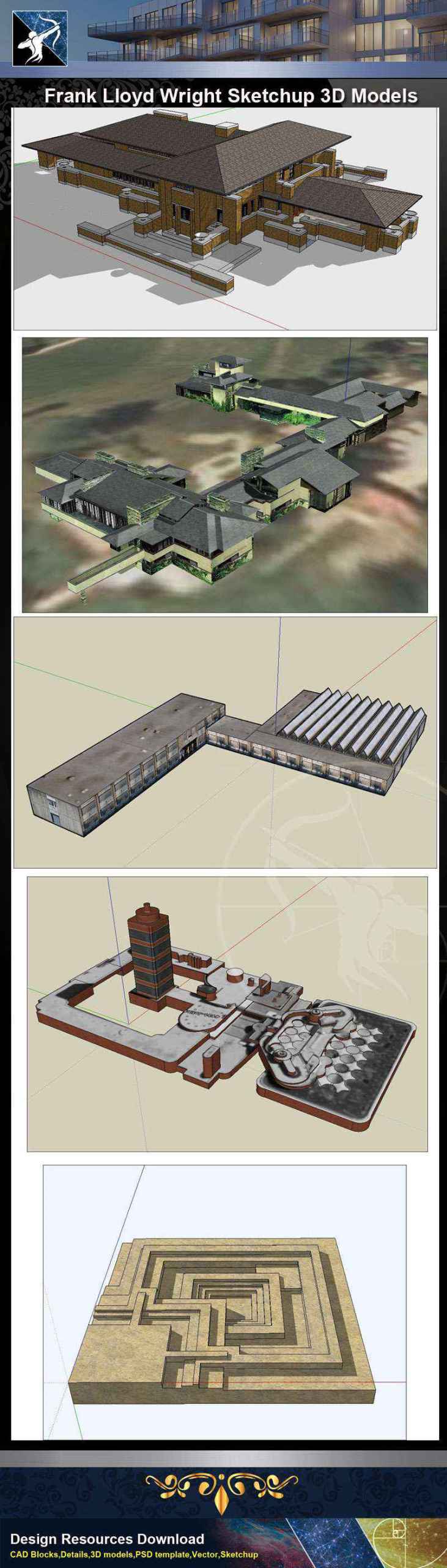 ★Total 107 Pritzker Architecture Sketchup 3D Models★ (Best Recommanded!!) - Image 25