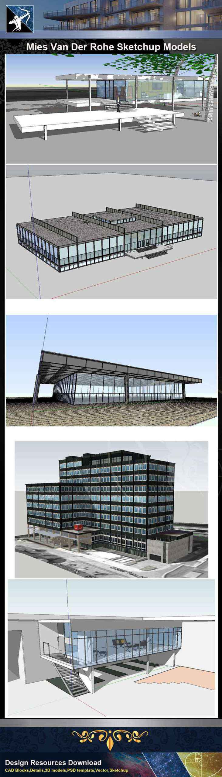 ★Total 107 Pritzker Architecture Sketchup 3D Models★ (Best Recommanded!!) - Image 24