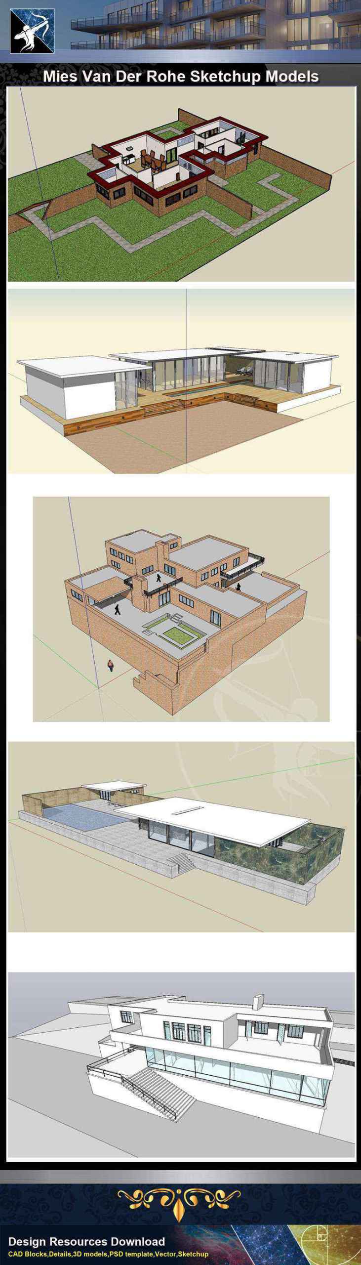 ★Total 107 Pritzker Architecture Sketchup 3D Models★ (Best Recommanded!!) - Image 23