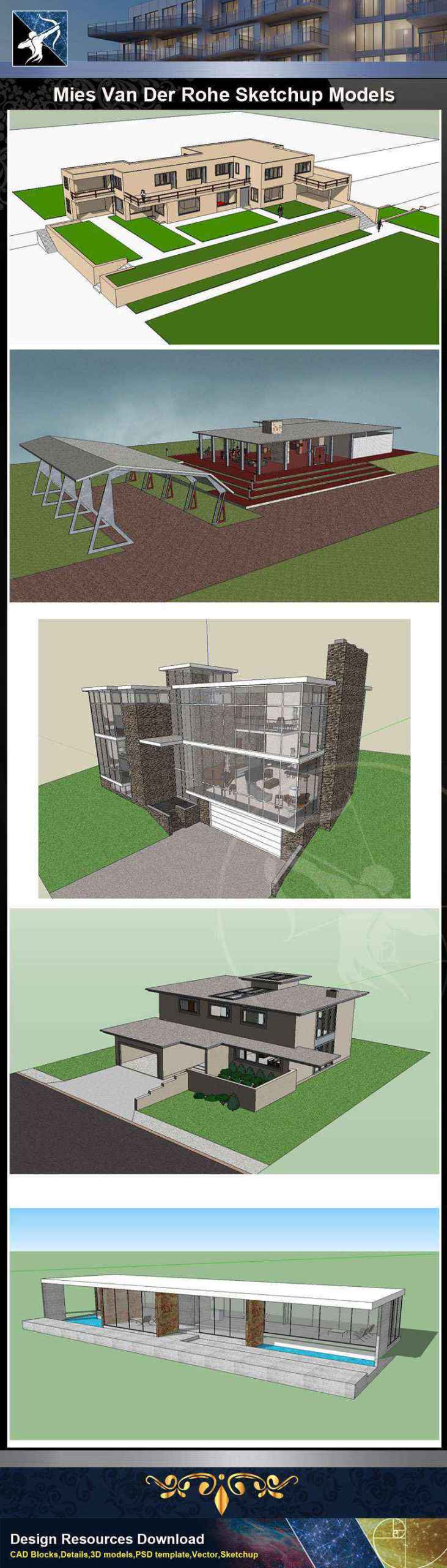 ★Total 107 Pritzker Architecture Sketchup 3D Models★ (Best Recommanded!!) - Image 22
