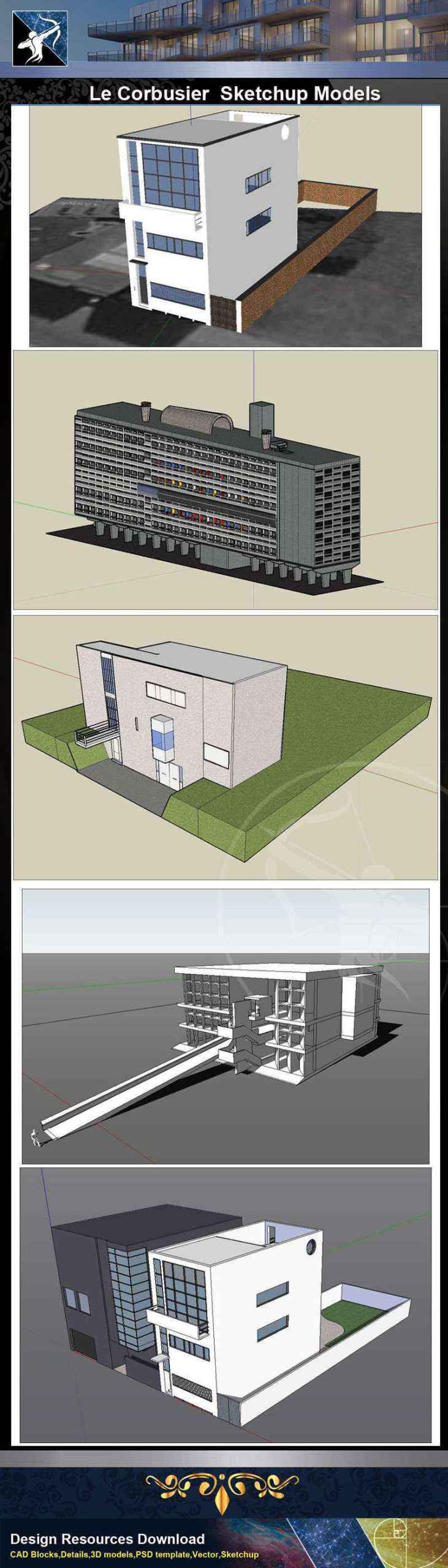 ★Total 107 Pritzker Architecture Sketchup 3D Models★ (Best Recommanded!!) - Image 20