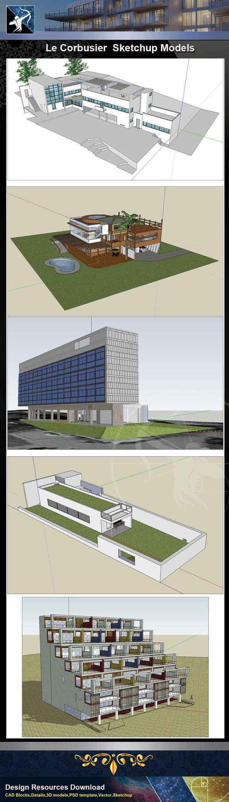 ★Total 107 Pritzker Architecture Sketchup 3D Models★ (Best Recommanded!!) - Image 19
