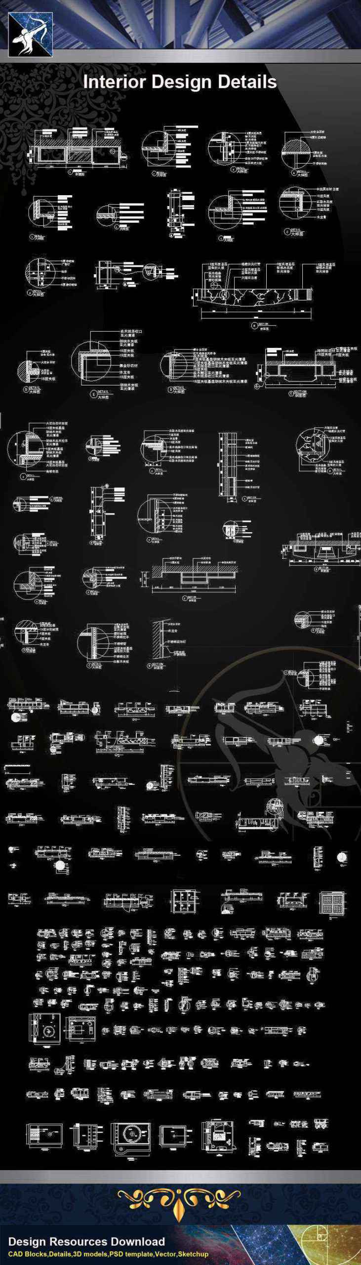 【Architecture CAD Details Collections】Interior Design Autocad Details - Image 2