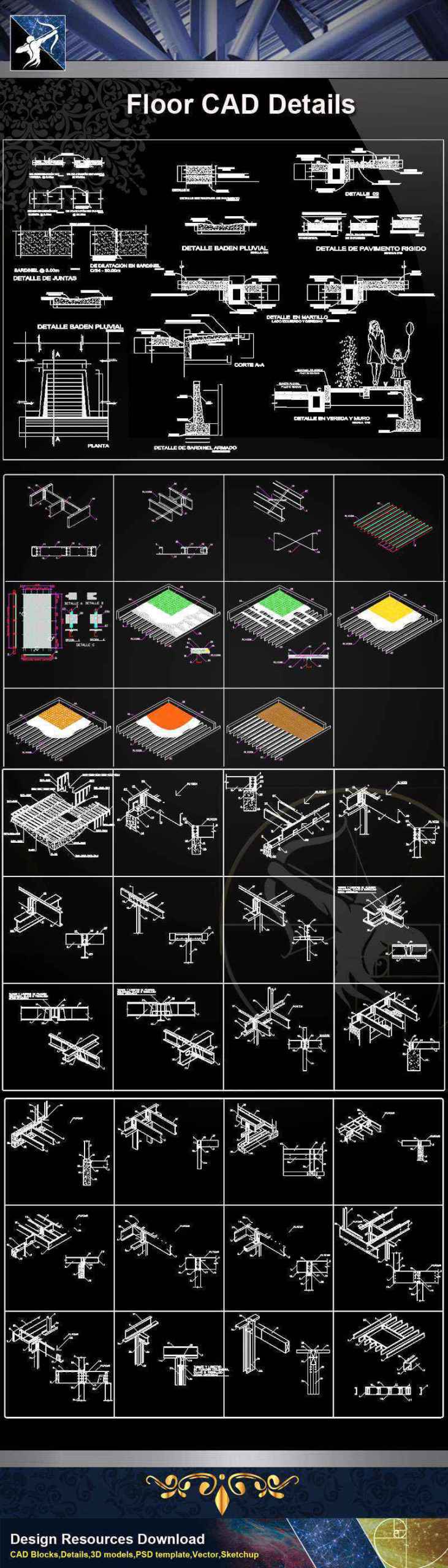 【Architecture CAD Details Collections】Flooring CAD Details V.2 - Image 2