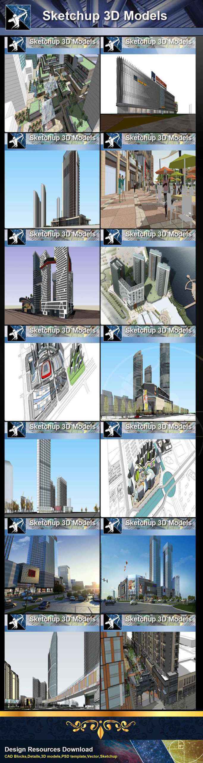 ★Best 23 Types of Commercial Building Sketchup 3D Models Collection - Image 7