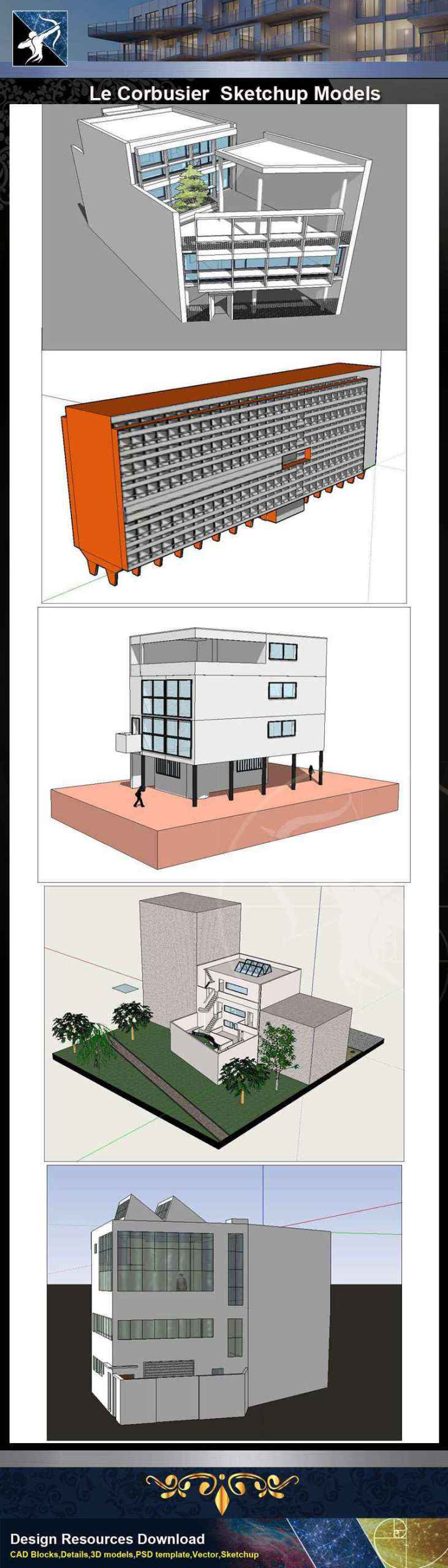 ★Total 107 Pritzker Architecture Sketchup 3D Models★ (Best Recommanded!!) - Image 18