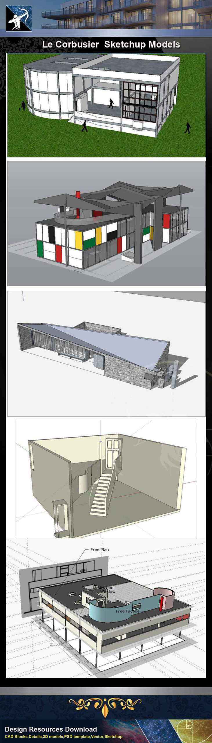 ★Total 107 Pritzker Architecture Sketchup 3D Models★ (Best Recommanded!!) - Image 17
