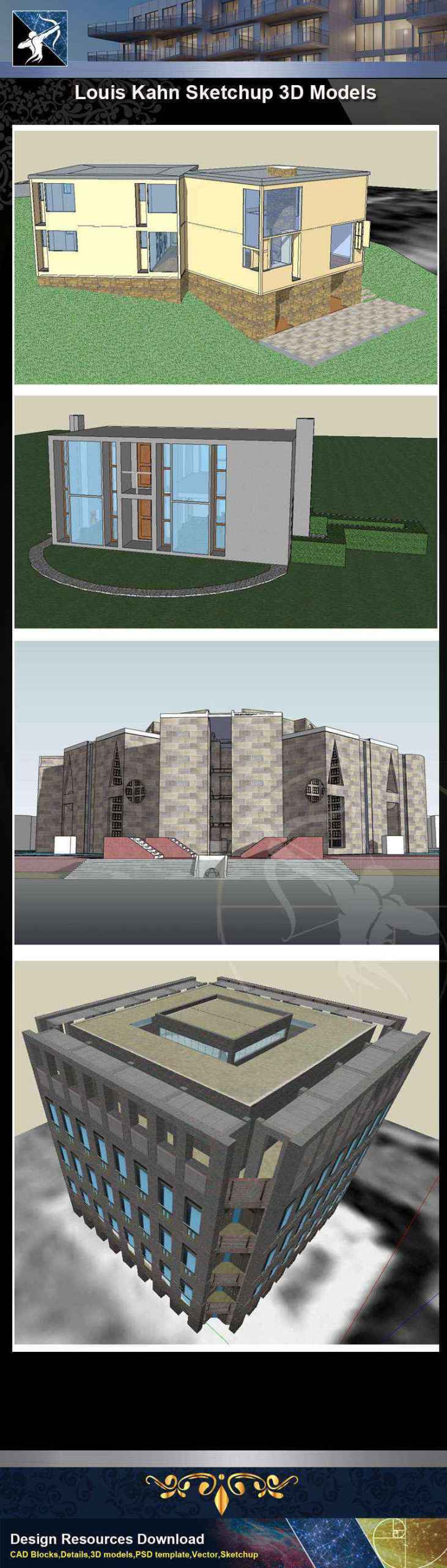 ★Total 107 Pritzker Architecture Sketchup 3D Models★ (Best Recommanded!!) - Image 15