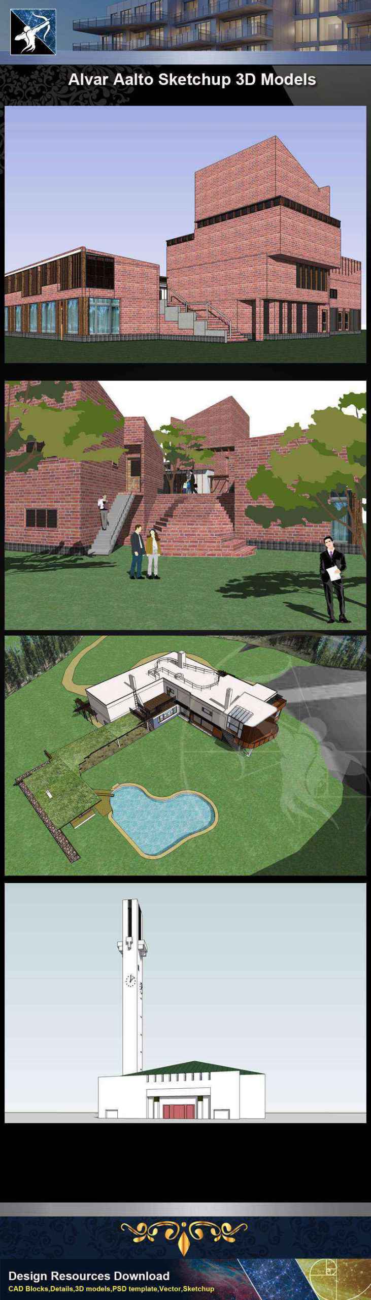 ★Total 107 Pritzker Architecture Sketchup 3D Models★ (Best Recommanded!!) - Image 14