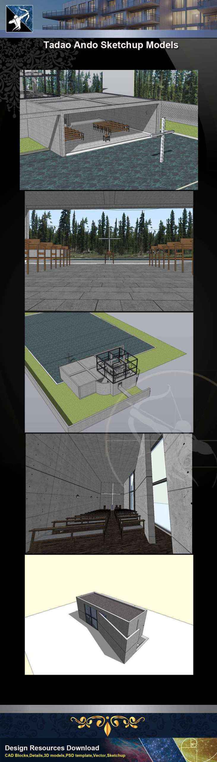 ★Total 107 Pritzker Architecture Sketchup 3D Models★ (Best Recommanded!!) - Image 13