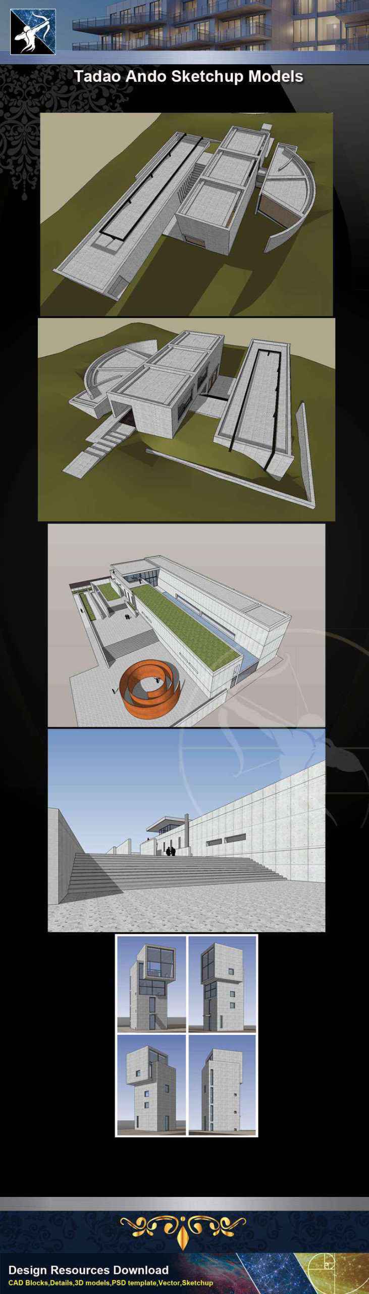 ★Total 107 Pritzker Architecture Sketchup 3D Models★ (Best Recommanded!!) - Image 12
