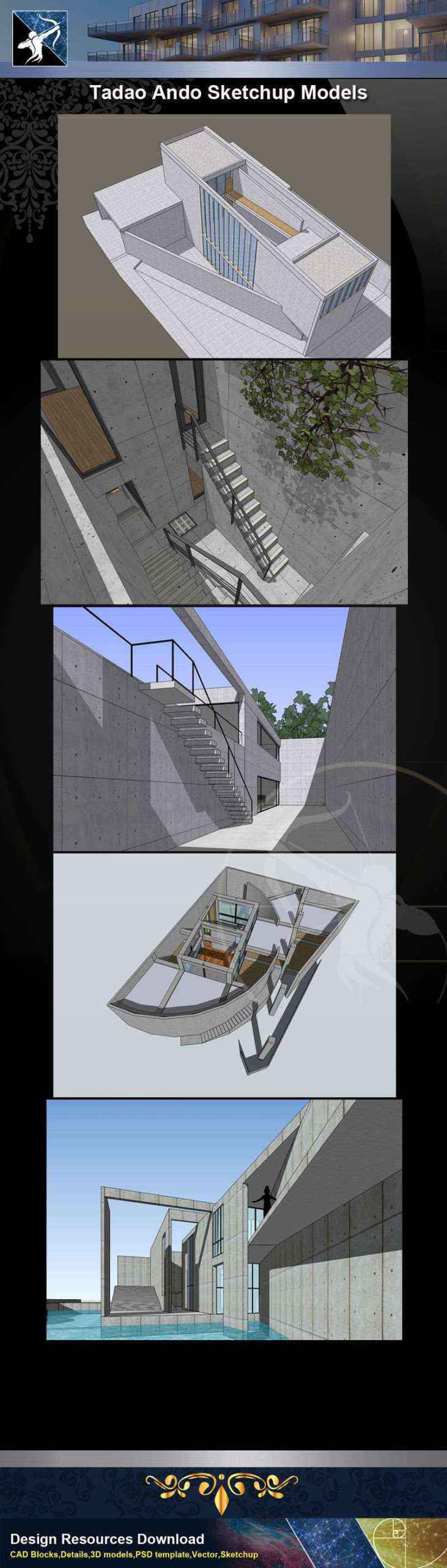★Total 107 Pritzker Architecture Sketchup 3D Models★ (Best Recommanded!!) - Image 11