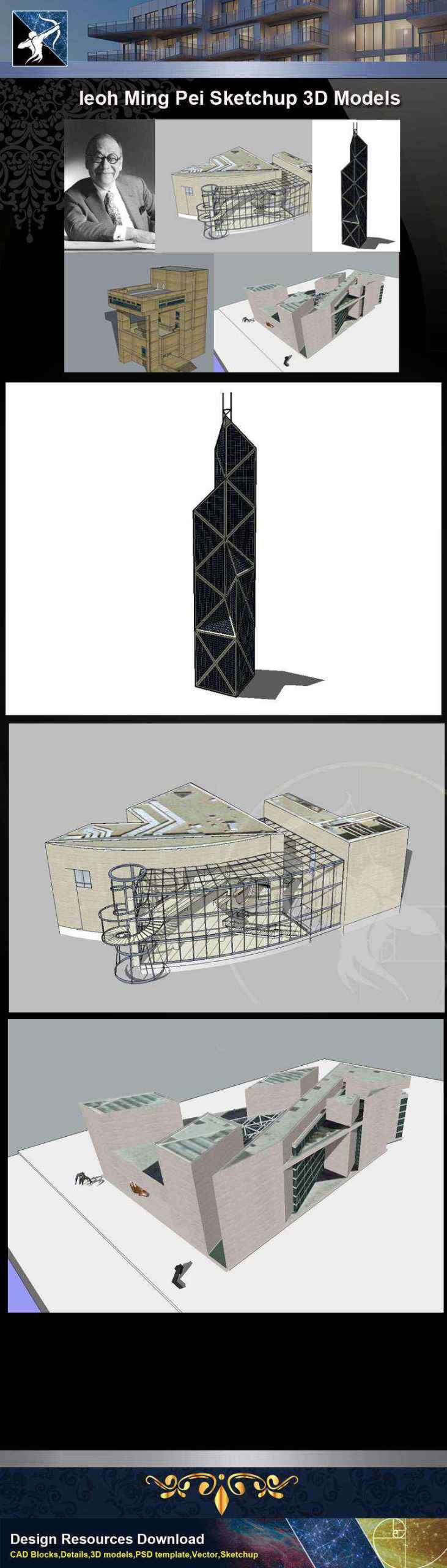 ★Total 107 Pritzker Architecture Sketchup 3D Models★ (Best Recommanded!!) - Image 10